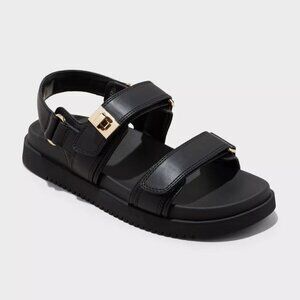 NEW Women's Jonie Footbed Sandals - A New Day™ Black
